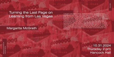 Margarita McGrath “Turning the Page on Learning from Las Vegas” Lecture