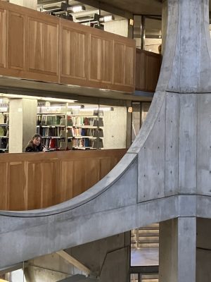 Kelsey Halvorsen sketching at Louis Kahn's Exeter Library (Phillips Exeter Academy, Exeter, NH).