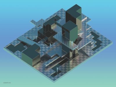 Momument Axonometric View with people